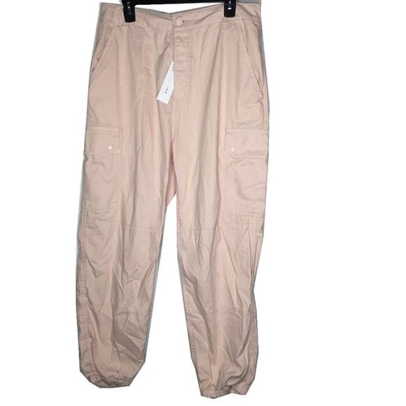 TOPSHOP NWT Terry Cuff Trouser Button Fly High Rise Pants PARACHUTE style baggie - Picture 1 of 7